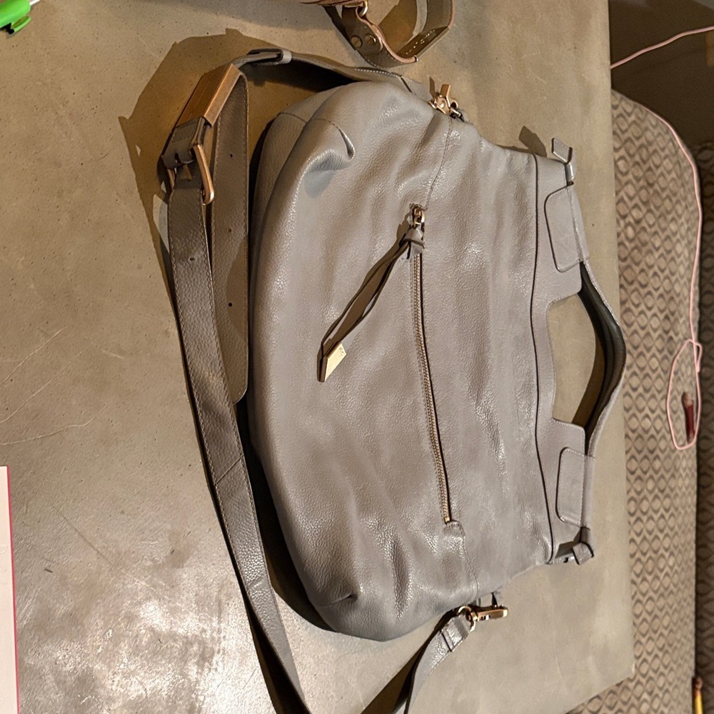Foley + Corinna Gray Shoulder crossbody or tote Bag large size 17” W/17.5”L/2”D